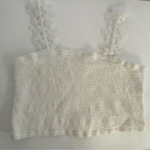 ARULA Cream Lace Strap Tank Top